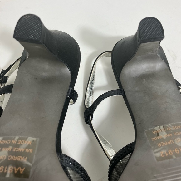 David Tate Women’s 6.5 Black Satin Strappy Refined Dress Heel NWOT - Picture 6 of 10